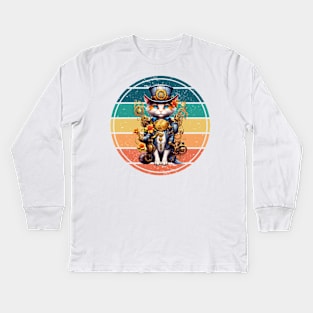 Steampunk Calico Kitty Kids Long Sleeve T-Shirt